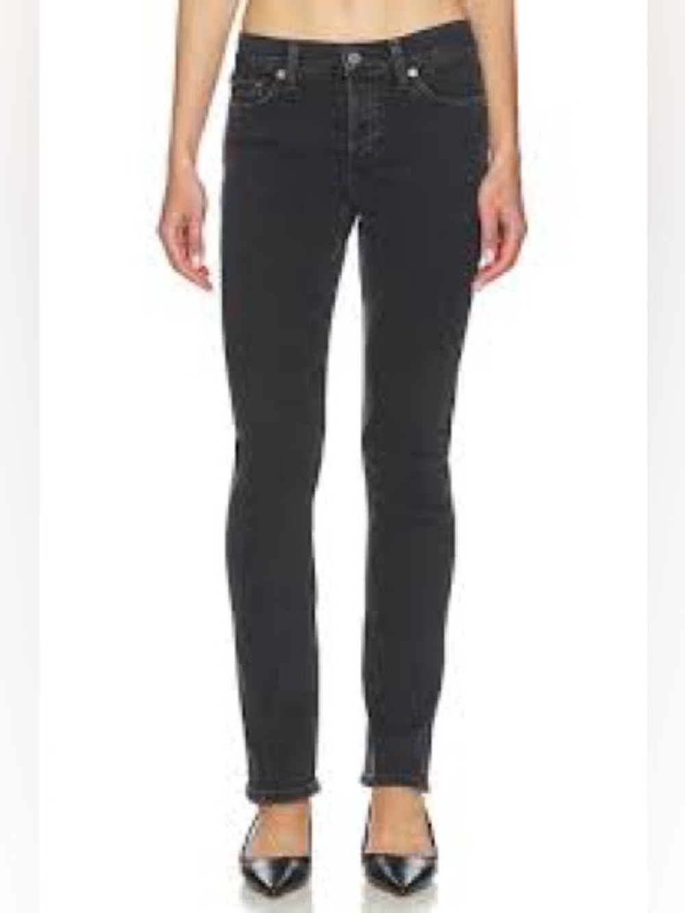 7 For All Mankind “Kaylie” Washed Black Jeans 31